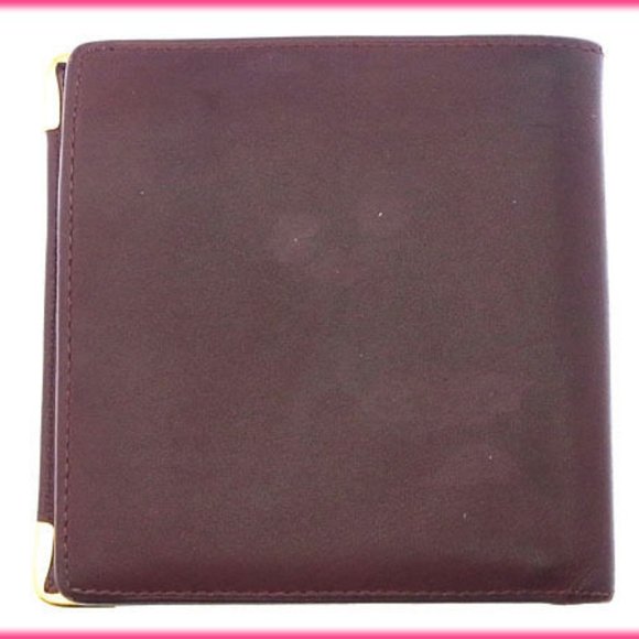 Cartier Wallet Purse Bifold Mastline Red Gold Woman Authentic Used - Picture 3 of 5